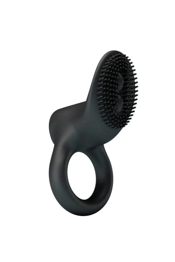 Cockring vibrant Cobra Pretty Love noir, vue de profil montrant l’anneau et la tête à picots