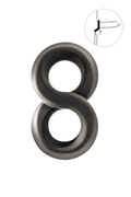Double cockring Gavin Blue Junker noir en silicone en forme de 8