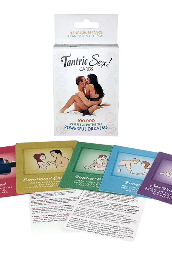 Jeu de cartes Tantric Sex Cards de Kheper Games, boîte et cartes illustrées