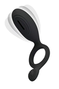 Cockring vibrant Ethel Pretty Love noir avec anneau extensible et deux languettes