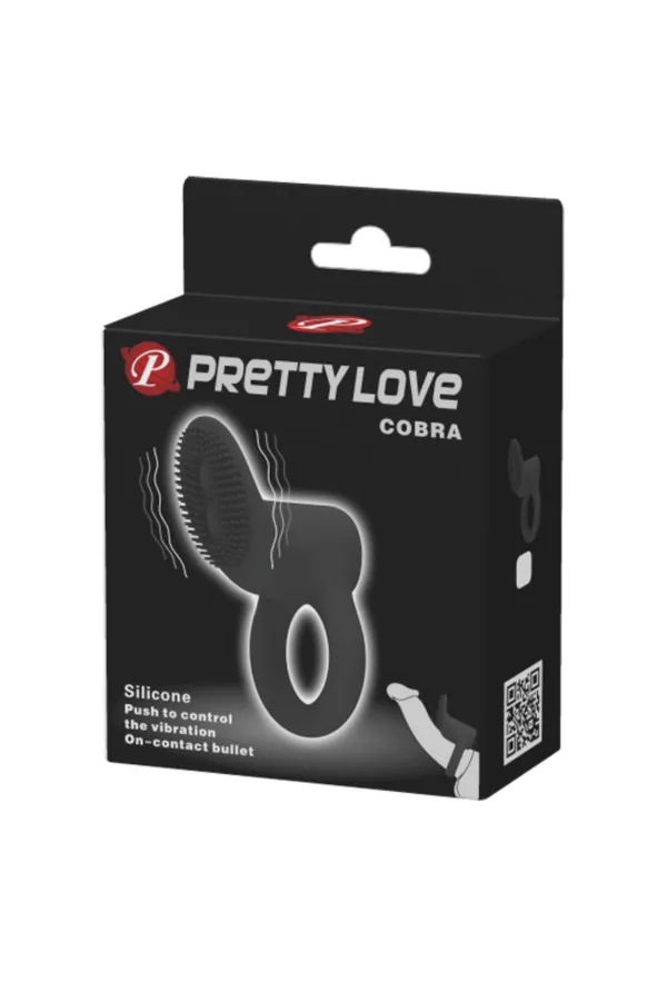 Emballage noir du cockring vibrant Cobra de Pretty Love
