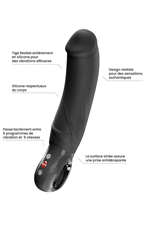 Big Boss : tige flexible en silicone, design réaliste, 6 programmes et 6 vitesses, poignée striée antidérapante